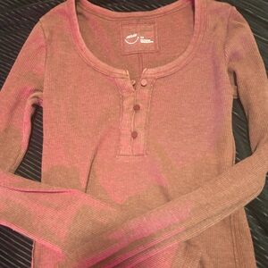 Rusty Orange Long Sleeve Aerie Top
